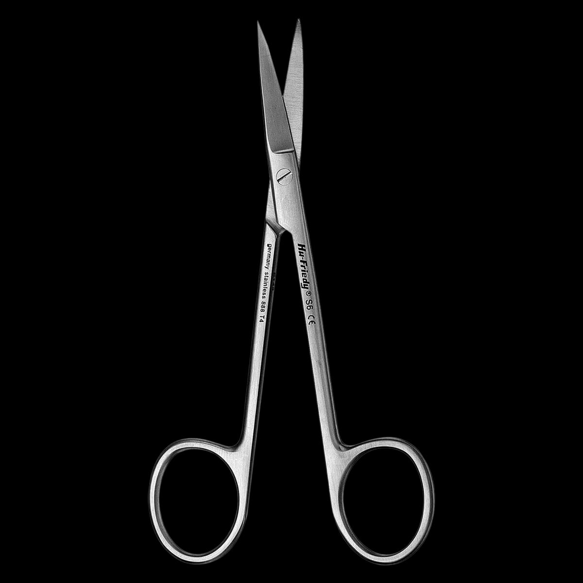 Hu-Friedy #6 Wagner Curved Surgical Scissors, 1 Serrated Blade, 4-1/2 in, Stainless Steel, 1/Pk, S6