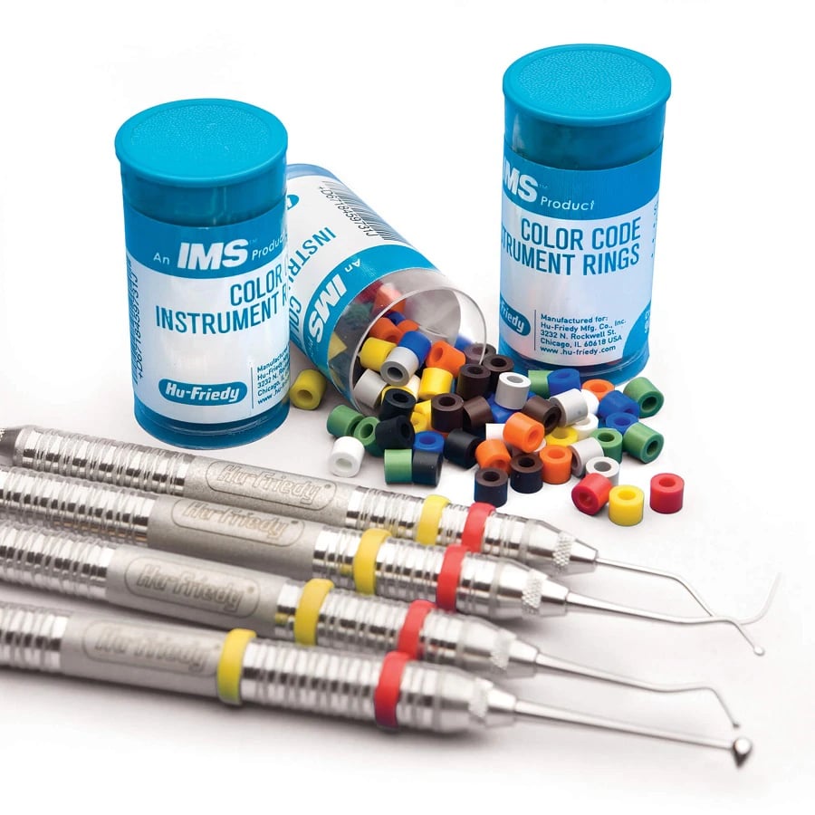 Hu-Friedy IMS Color Code Instrument Rings, Large, Assorted Colors, Silicone, 90/Pk, IMS-1280L