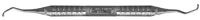 Hu-Friedy DeMarco #1 Double-End Furcation Curette, #6 Satin Steel Handle