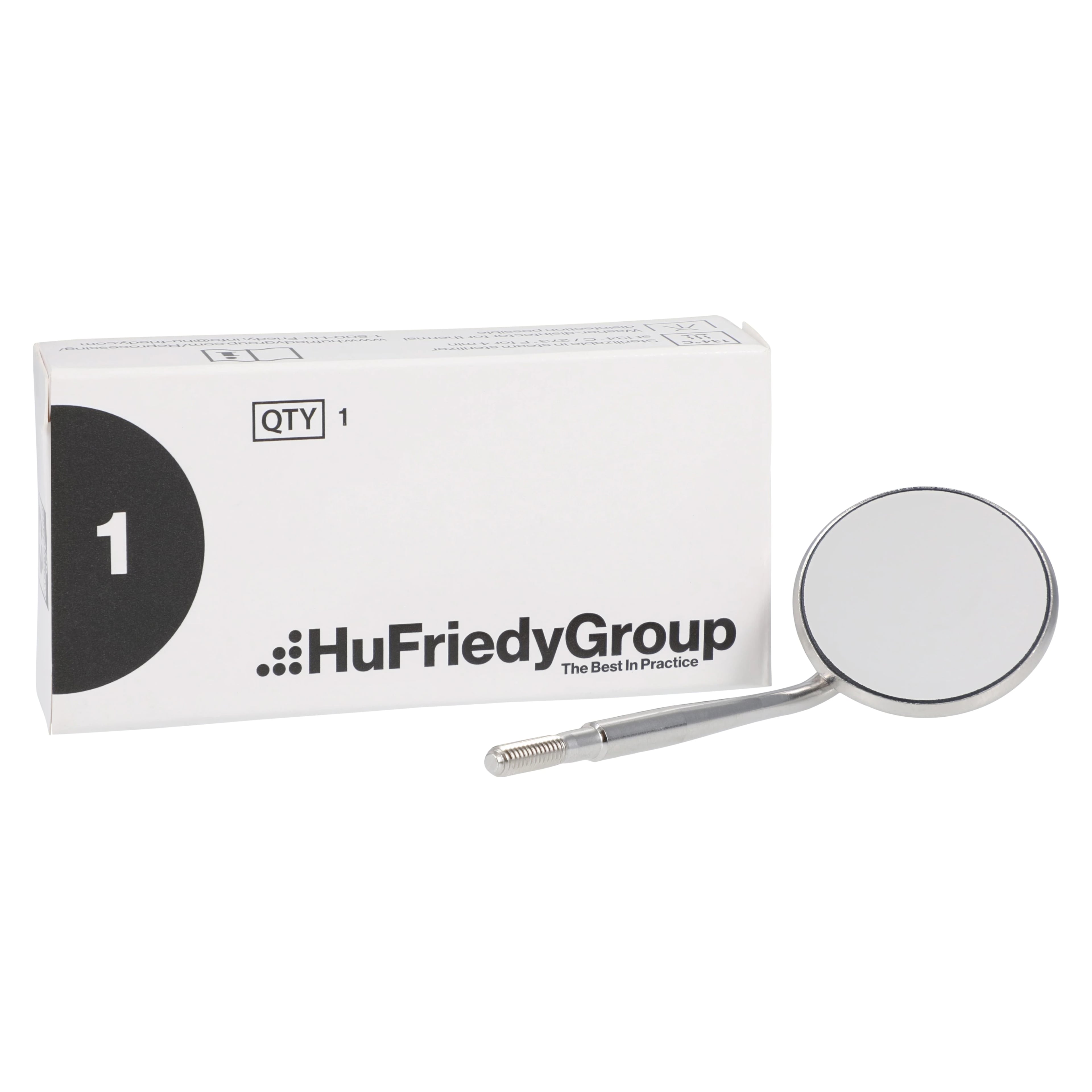 Hu-Friedy Front Surface Cone Socket Mouth Mirror, #5 Rhodium-Coated, Single-Sided, 15/16" (24 mm) Diameter, 1/Pk, MIR5