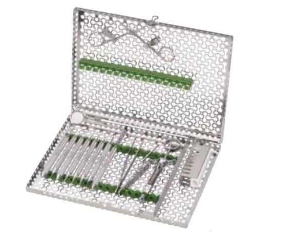 Hu-Friedy IMS Infinity Series Cassette, 12-Instrument with Accessory Area, Large, Blue, 11" x 1.25" x 8", IMN4128