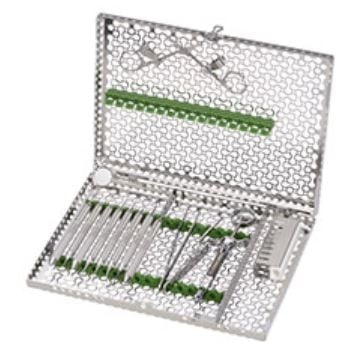 Hu-Friedy IMS Infinity Series 10-Instrument Small Cassette, Green, Stainless Steel, 5.5" x 8" x 1.25", IMN5109, 1/Pk