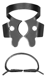 Hu-Friedy Black Line Rubber Dam Clamp #3, Winged, Small Lower Molars, RDCM3X