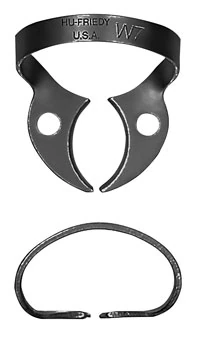 Hu-Friedy Black Line Rubber Dam Clamp #W7, Wingless Lower Molar, RDCMW7X