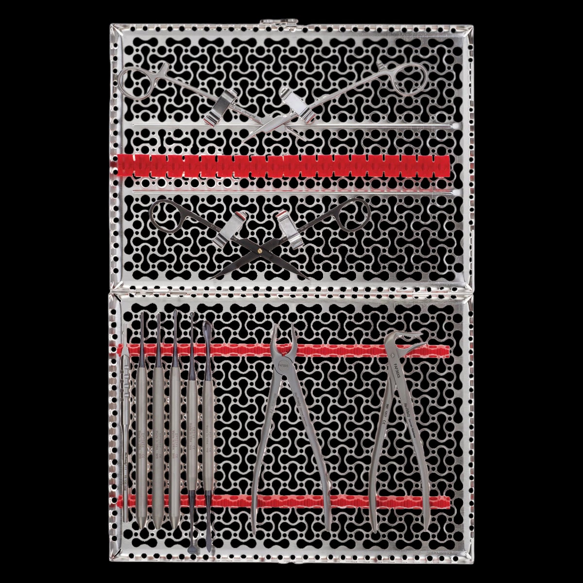 Hu-Friedy Black Line Atraumatic Extraction Kit, 14-Piece Surgical Instrument Set with Infinity Series Cassette, IMNATREXTX