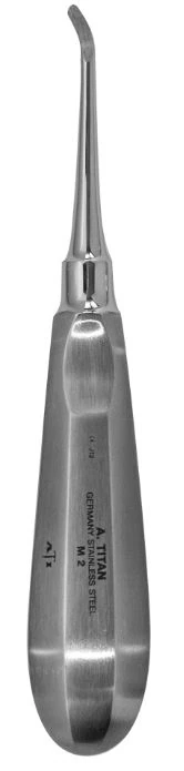 Miller 2 Root Elevator Apexo, Right Curve, Flat Rounded Blade, Single End, Stainless Steel, ATI-MILLER 2