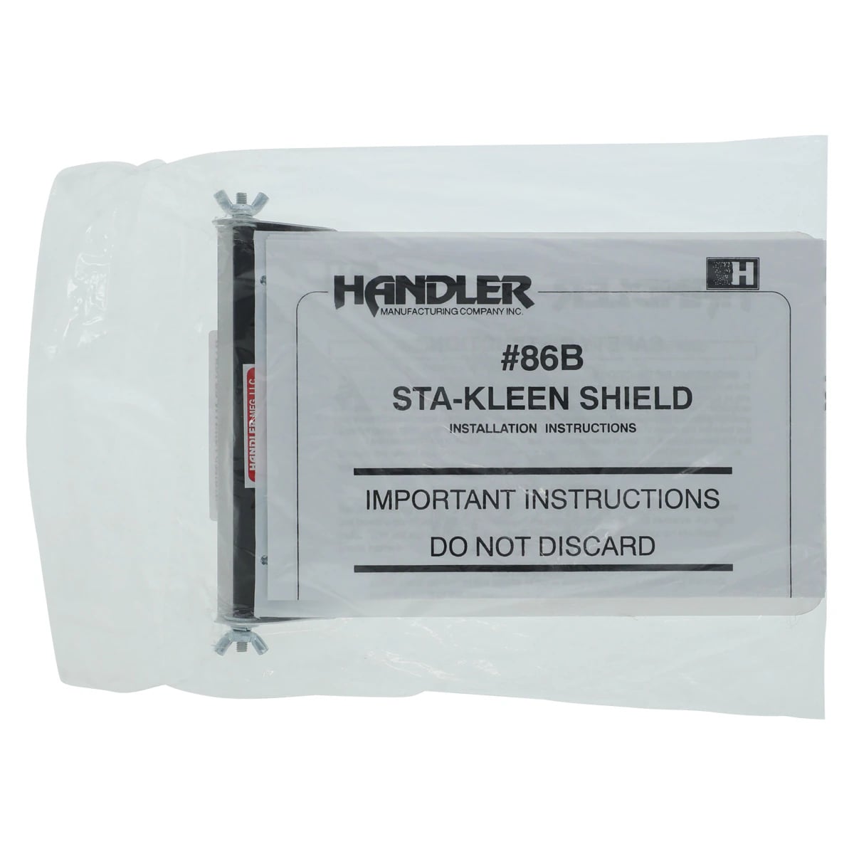 Handler Sta-Kleen Splash Shield, Clear Acrylic, 6" W x 9" L, 1/Pk, #86B