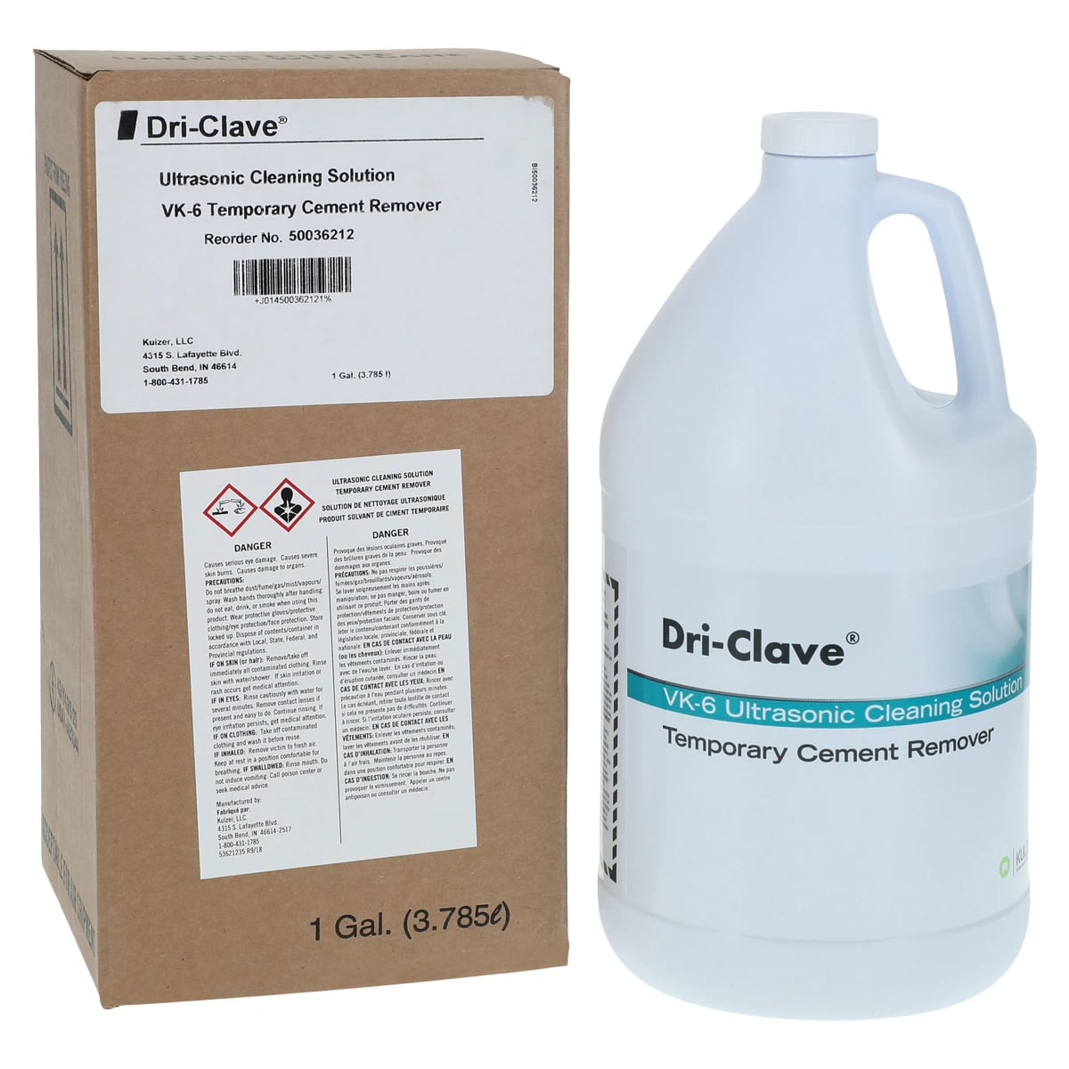 Dri-Clave VK-6 Temporary Cement Remover, Ready-to-Use Ultrasonic Solution, 1 Gallon, 50036212