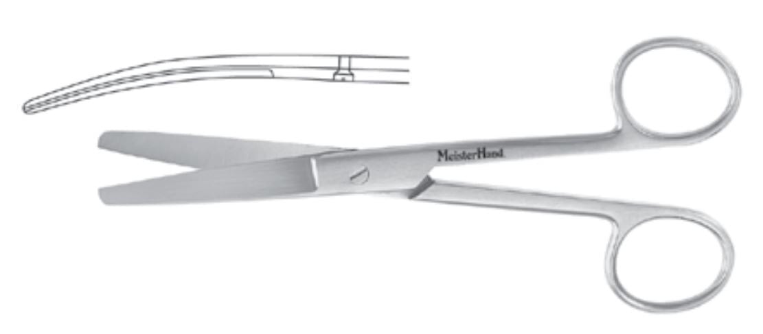 Miltex Meister-Hand Operating Scissors, Curved, 5-1/2" (14 cm), Stainless Steel, Each