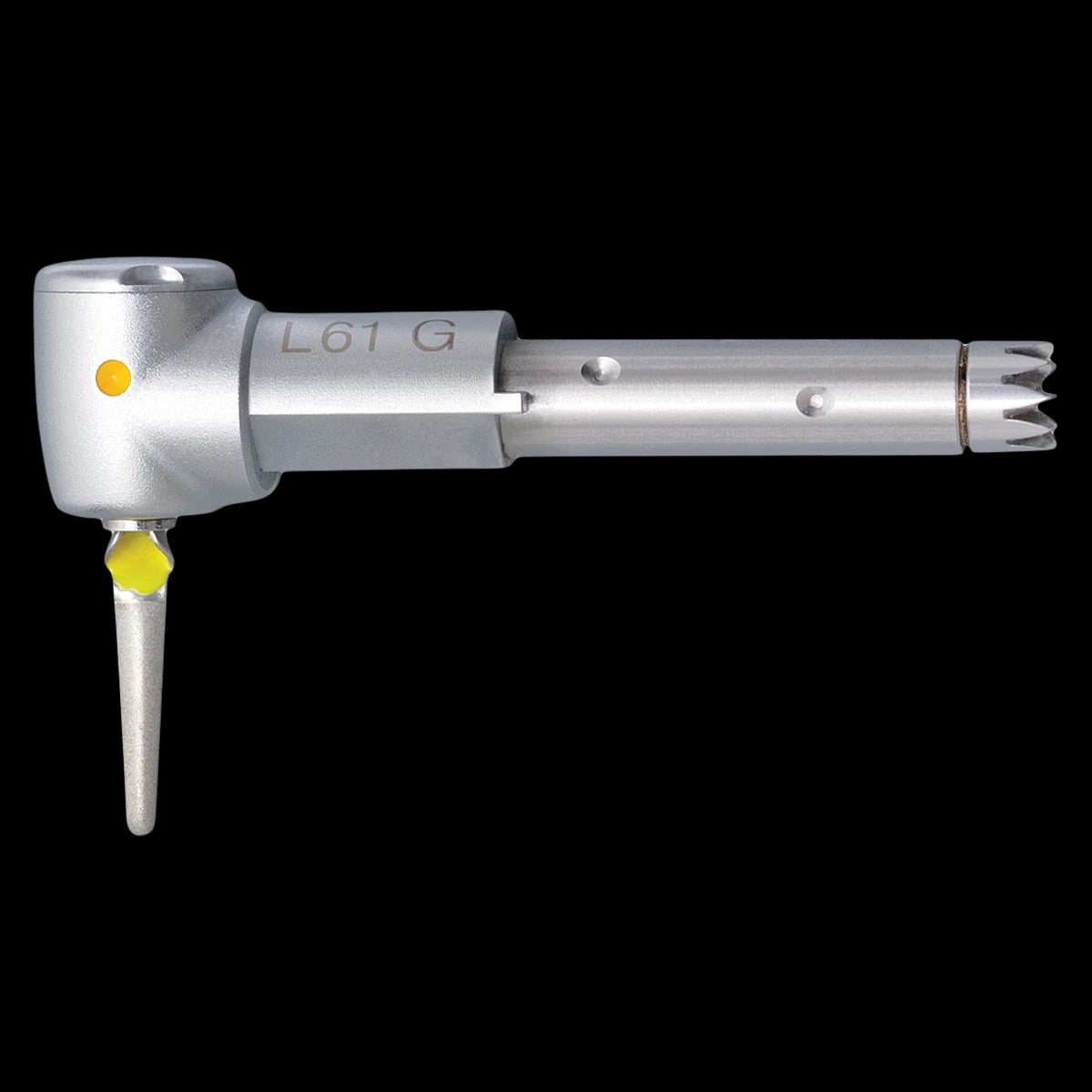 KaVo INTRA LUX L61 G Ortho/Perio/Endo Contra-Angle Attachment Head, Yellow, Manual Latch, 20,000 rpm, 1/Pkg