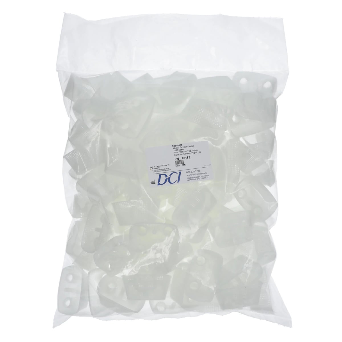 DCI International Series 4 Vacuum Trap Solids Collector Filters, 100/Pk, 49188
