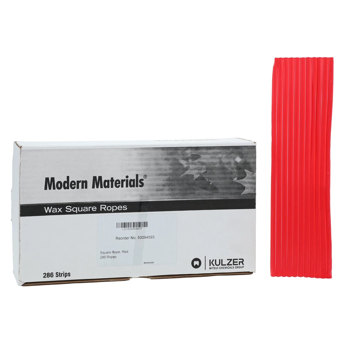 Modern Materials Utility Wax Square Ropes, Red, 11" x 3/16", 286/Box, 50094593