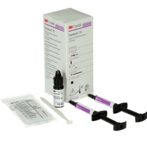 3M Transbond XT Light Cure Adhesive Syringe Kit, 712-035, Includes 2 x 4g Syringes, 6ml Primer, Brush Holder, 60 Brush Tips