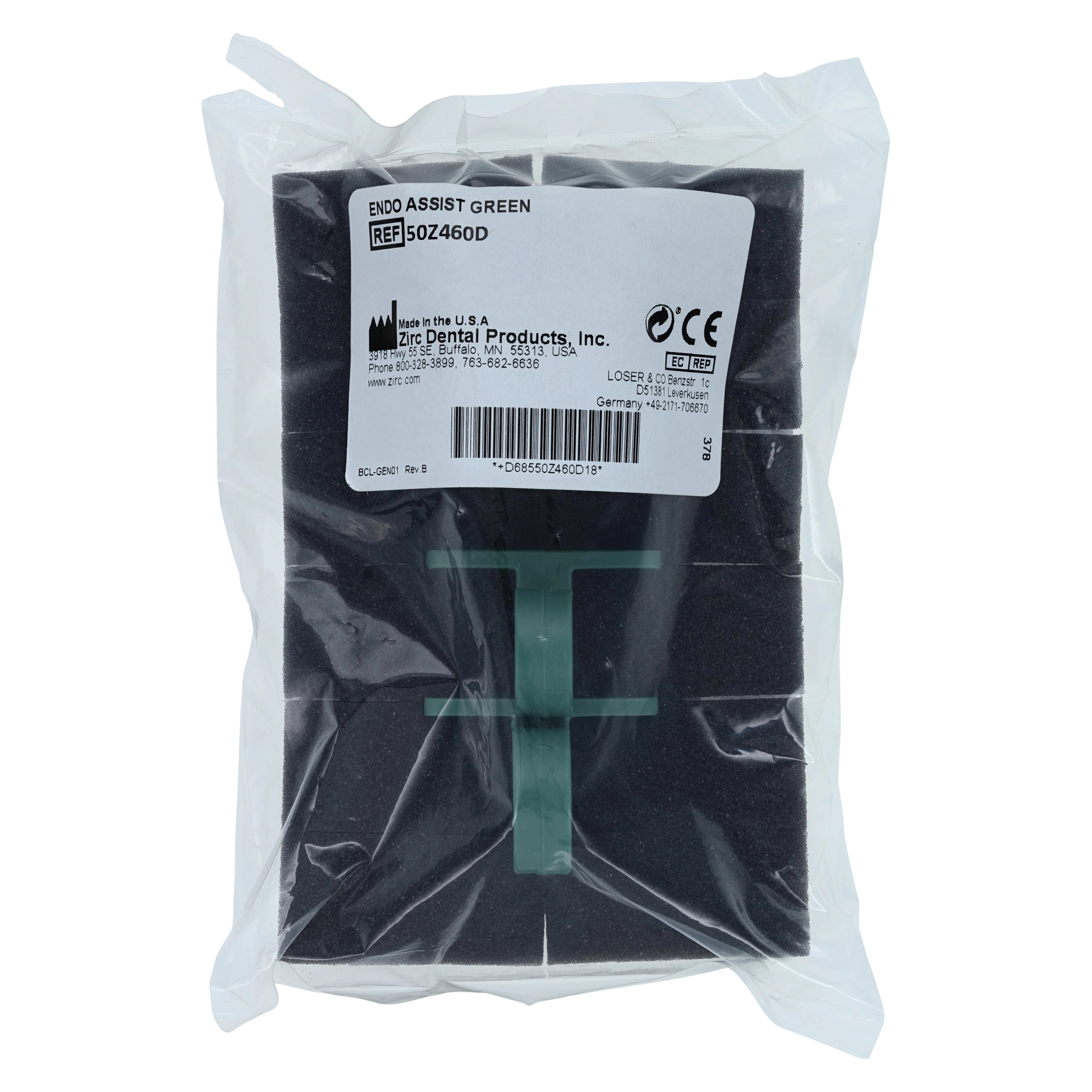 Zirc Endo Assist Endodontic Instrument Organizer, Green, with Finger Rings and 12 Foam Inserts, 50Z460D