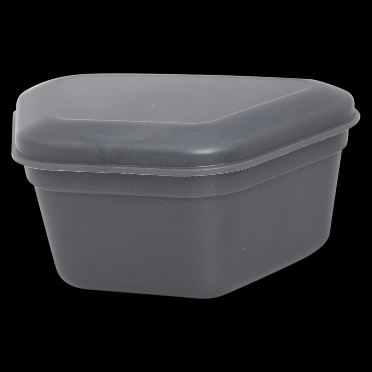 Zirc Gray Denture Box, One-Piece with Locking Mechanism, 4-3/8" x 3-3/8" x 2", 12/Pk