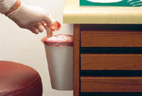 Zirc Handi-Hopper Chairside Waste Receptacle, Beige, 7" x 4" x 6-3/8", with Slotted Mounting Bracket, 20Z404-G