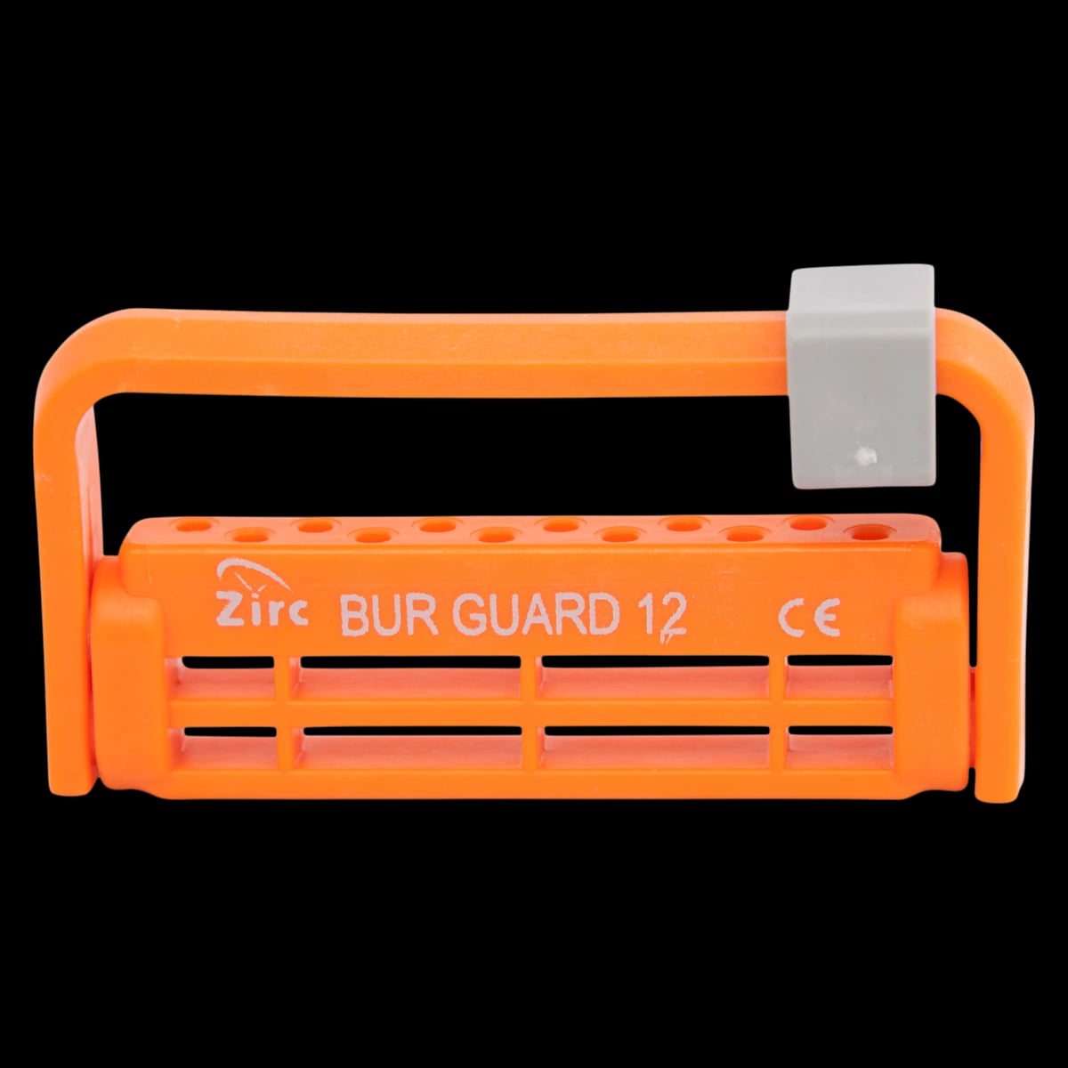 Zirc Steri-Bur Guard 12-Hole Bur Block, Neon Orange, 50Z406Q, 1/Pk