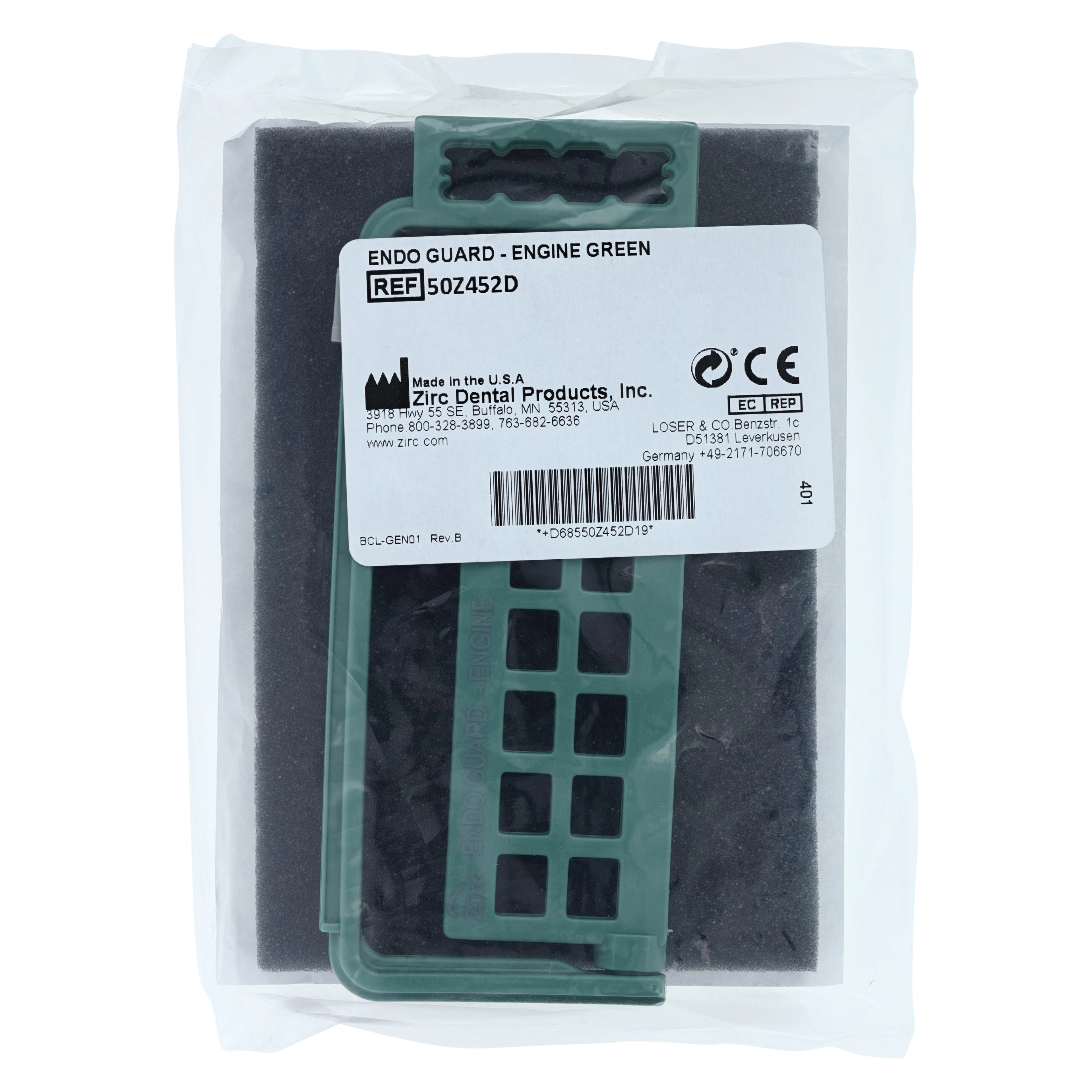 Steri-Endo Guard Engine Organizer, Green, Holds 11 Engine & 5 Hand Files, 50Z452D
