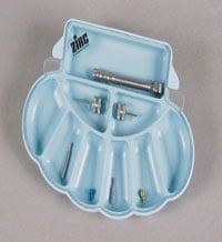 Zirc Implant Organizer, Blue, Arch-Shaped, 9 Compartments, 20Z490B