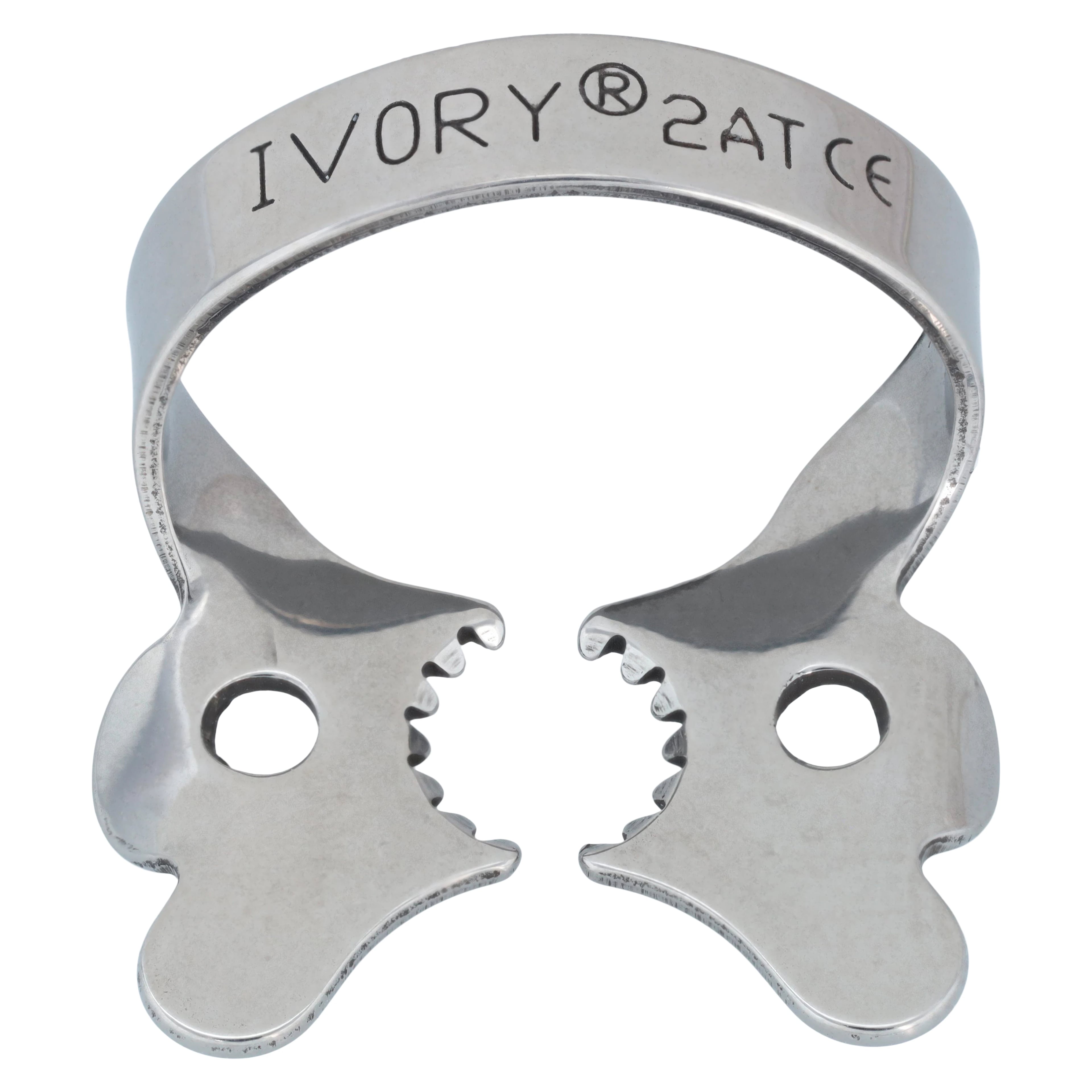 Ivory Tiger Rubber Dam Clamp, #2AT, Winged, Serrated Jaws, Bicuspid/Premolar, Stainless Steel, 50057847