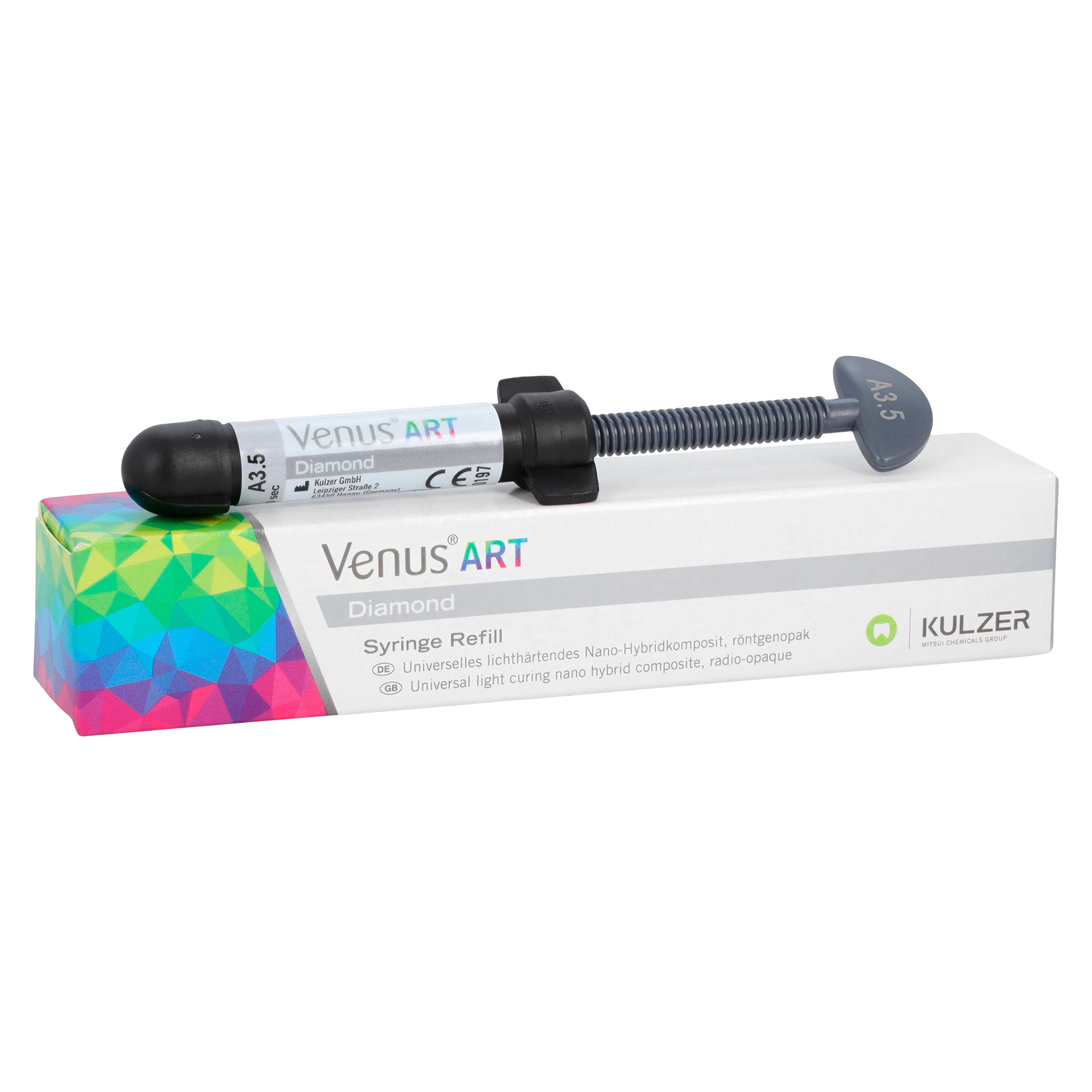 Venus Diamond Nanohybrid Universal Composite, Light-Cure, Syringe Refill, 4 g, Shade A3.5, 1/Pk, 66035475