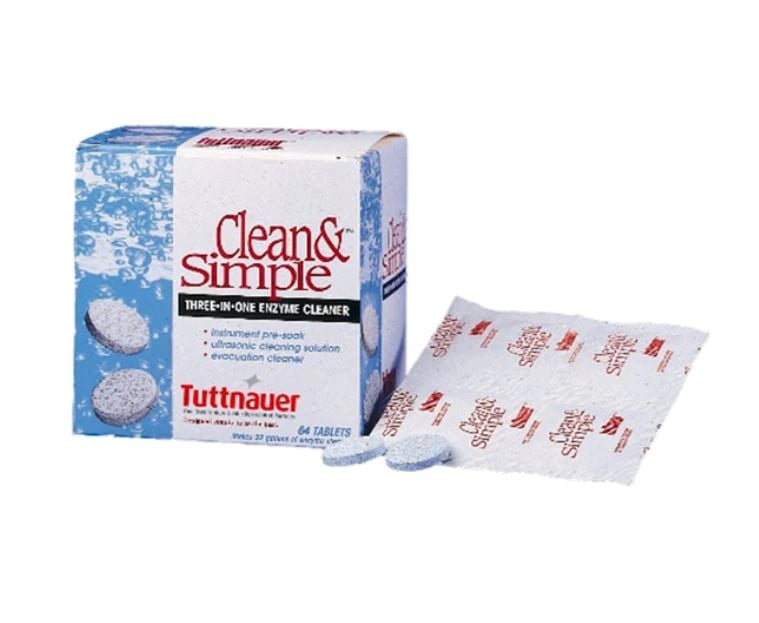 Clean & Simple Ultrasonic/Enzymatic Cleaning Tablets, 144/Box, CS0144
