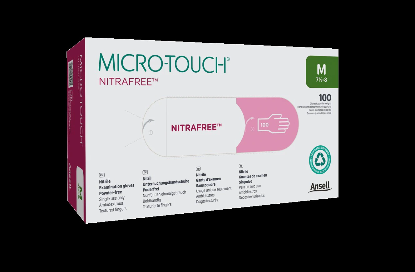 Micro-Touch NitraFree Pink Nitrile Exam Gloves, Powder-Free, Non-Sterile, Small, 100/Box, 6034511