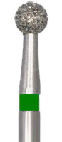 Meisinger 801G-023-SU FG Surgical Diamond Bur, Round, Coarse (Green), 2.3 mm, Multi-Use, 5/Pack