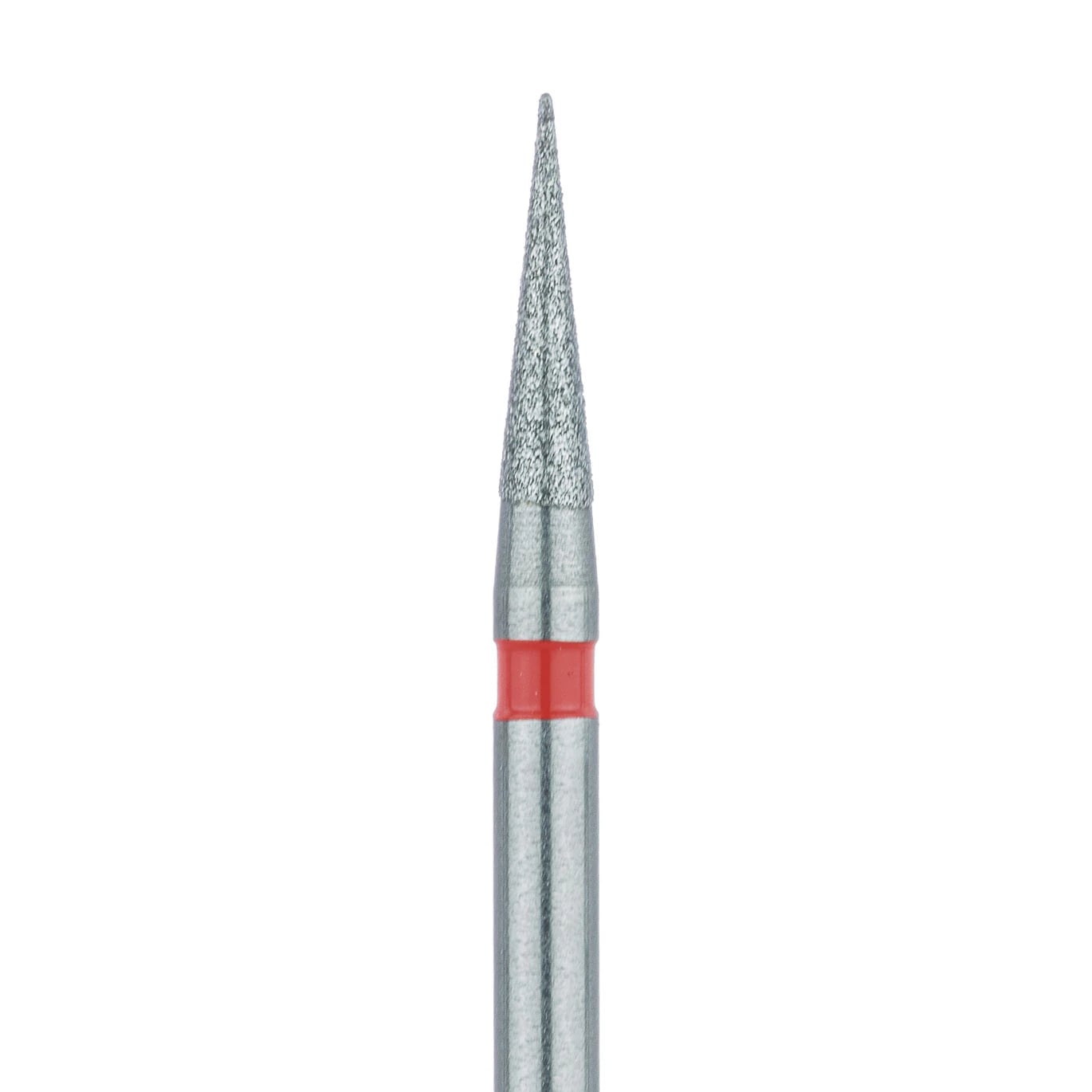Meisinger Diamond Bur, Needle, Fine, FG (Friction Grip), 1.4 mm Head, 6 mm Working Length, Red, 898F-014, 5/Pk