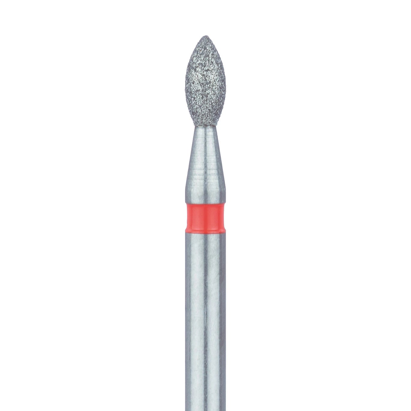 Meisinger Multi-Use Diamond Bur, FG, Pointed Football, #831F, 1.6 mm, Fine, Red, 5/Pk, 831F-016-FG