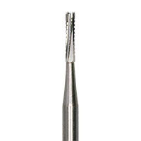 Meisinger #557 FG SS Carbide Bur, Straight Fissure Cross Cut, Short Shank, Clinic Pack, 100/Pack