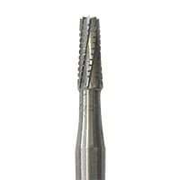 Meisinger Tungsten Carbide Bur #701, Tapered Fissure Cross Cut, Flat End, FG, 1.2 mm Diameter, 100/Pack, C0701FG