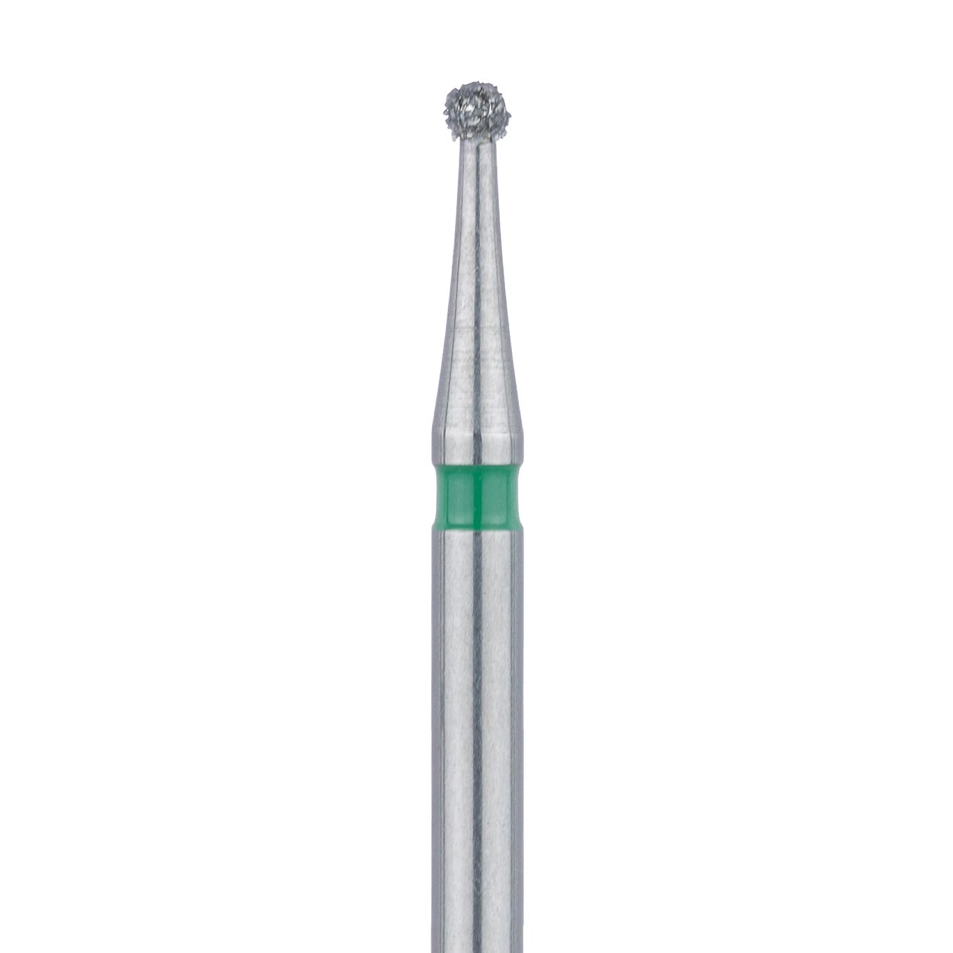 Meisinger 801G-012-FG Coarse Diamond Bur, Round, Friction Grip, 1.2 mm, Green, 5/Pk