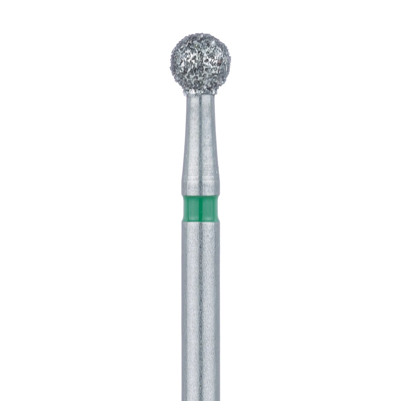 Meisinger 801G-025-FG Coarse Round Diamond Bur, Friction Grip, 2.5 mm, Green, Multi-Use, 5/Pk