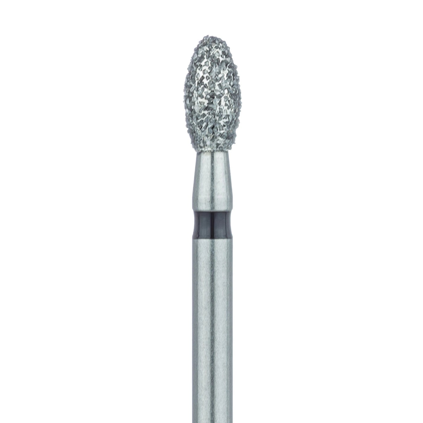 Meisinger Multi-Use Diamond Bur, Friction Grip, Football (Egg) Shape, Super Coarse (Black), 2.3 mm Head Diameter, 4.2 mm Working Length, 5/Pk, 833H-023-FG