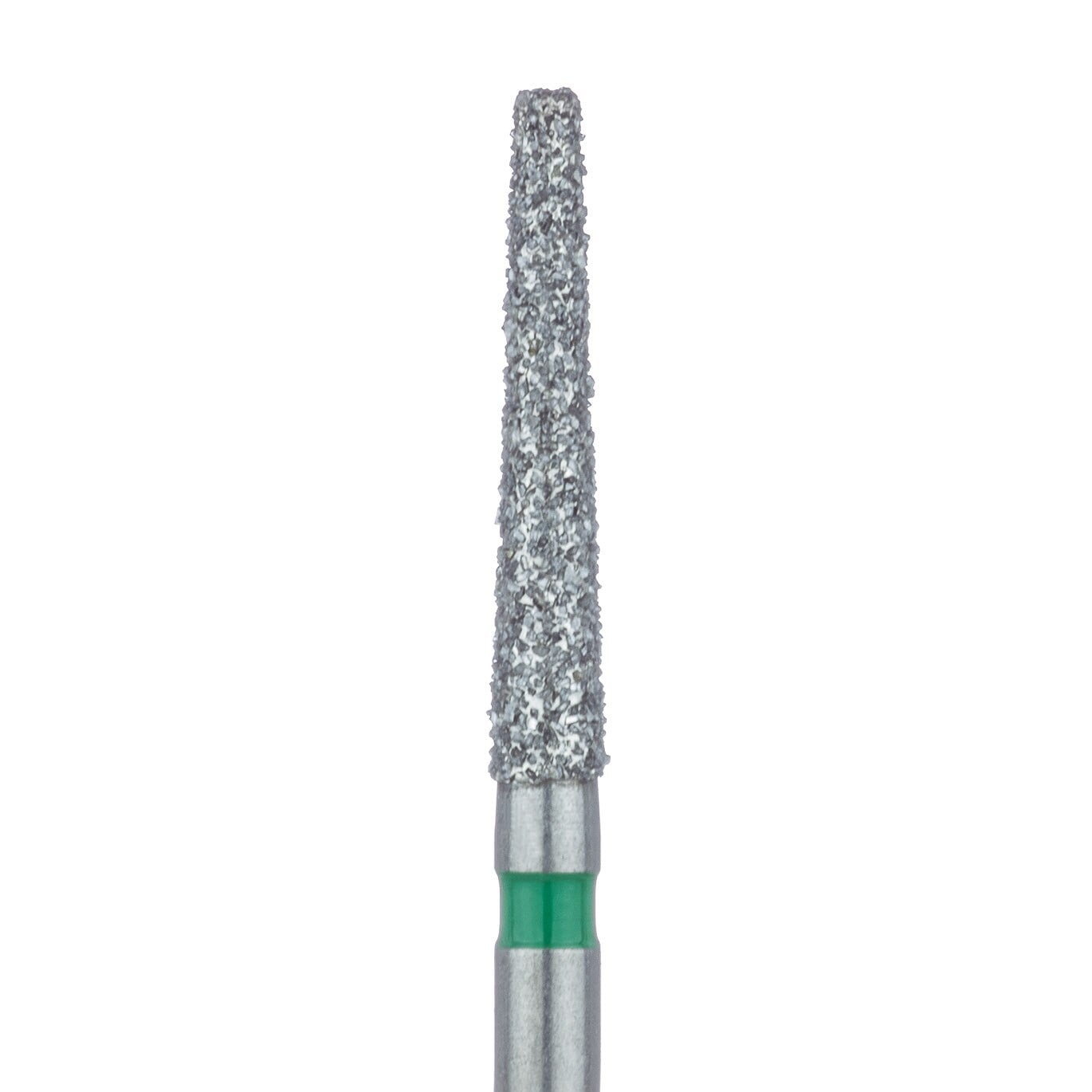 Meisinger 848G-018-FG Diamond Bur, FG, Coarse, Green, Flat End Taper, 1.8 mm Head Diameter, 10.0 mm Head Length, 5/Pkg