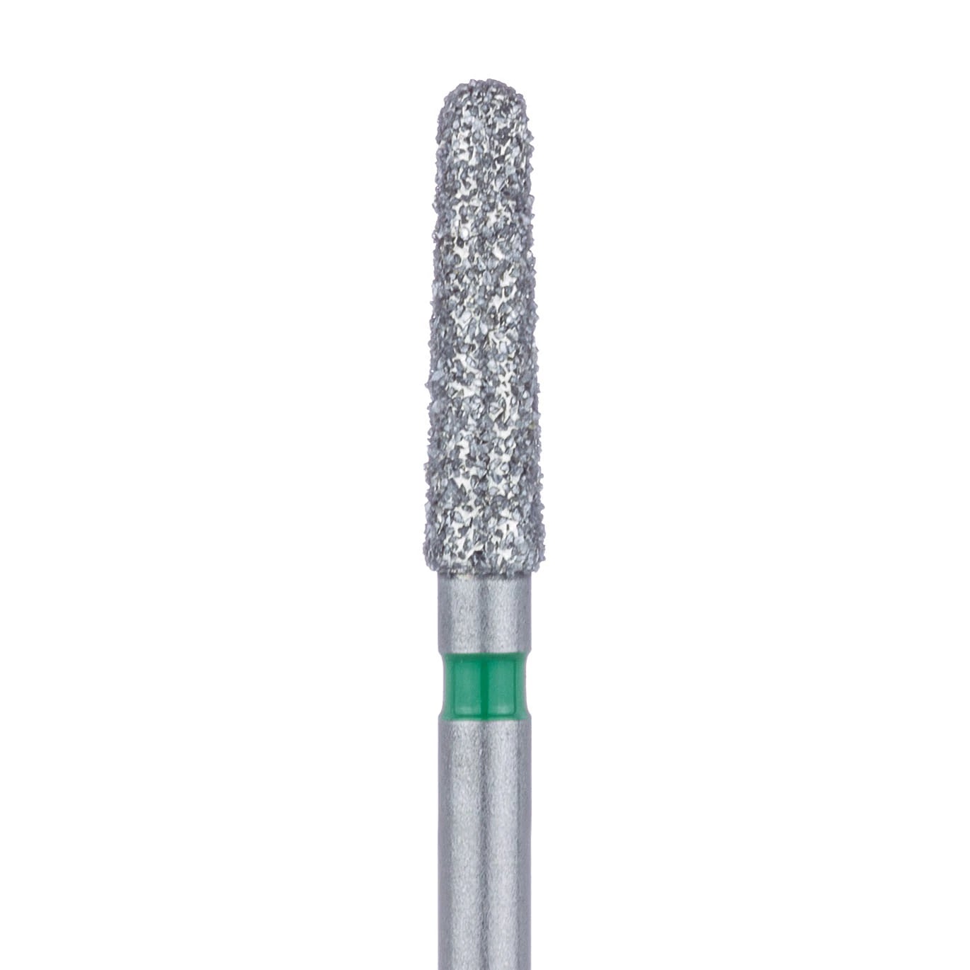 Meisinger 850G-021 FG Coarse Diamond Bur, Round End Taper, 2.1 mm, Green, 5/Pk