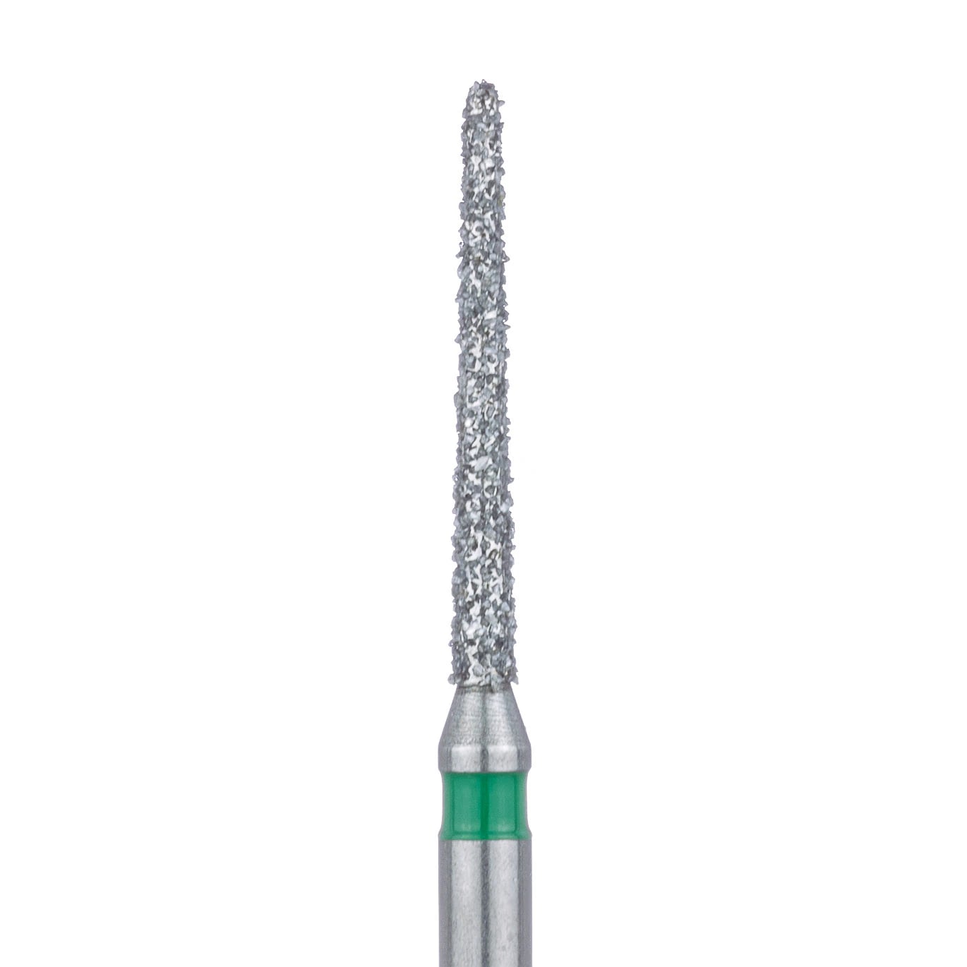 Meisinger Diamond Bur, FG, Coarse, Green, Round End Taper (Chamfer), 852G-012, 1.2 mm Head, 5/Pk