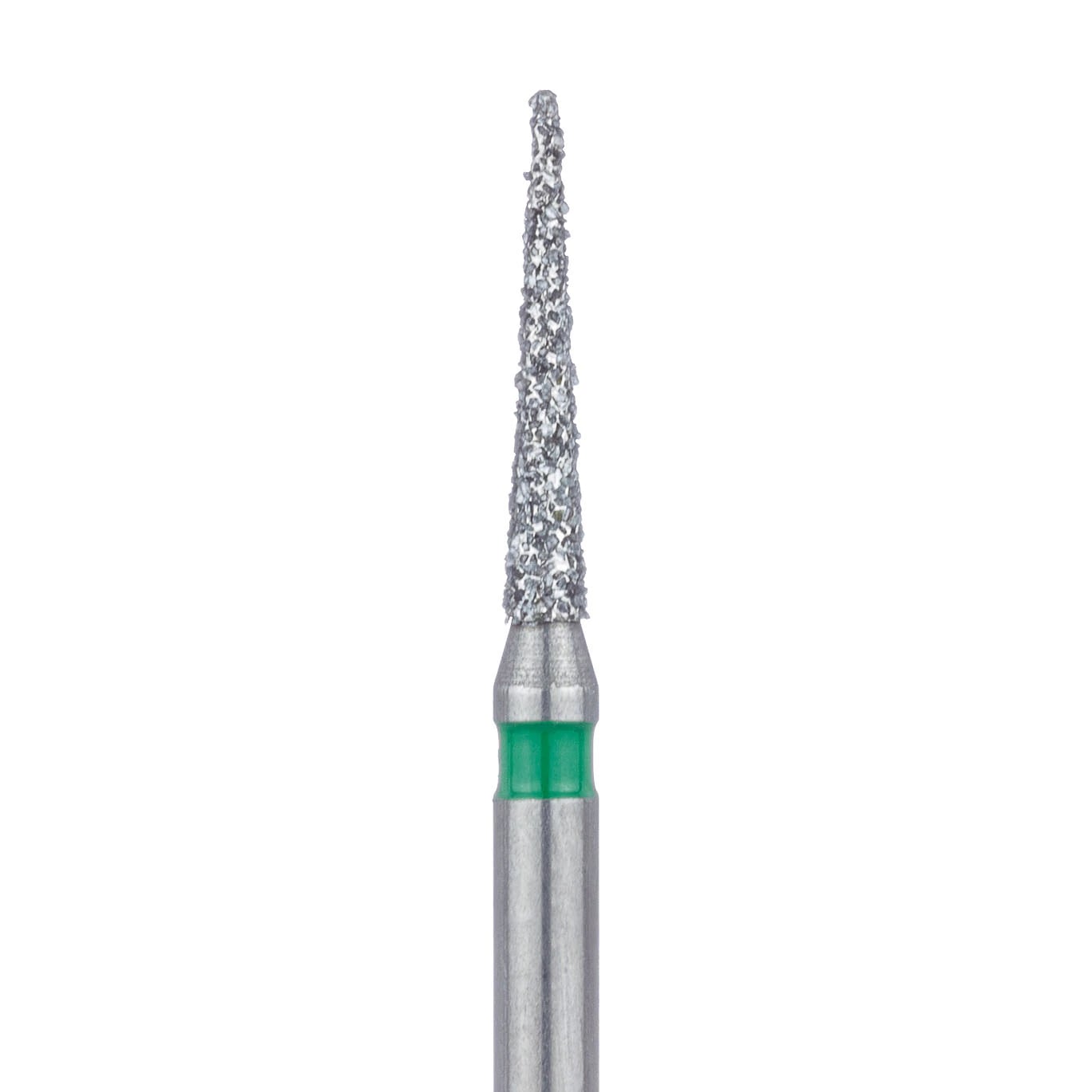 Meisinger Multi-Use Diamond Bur, Friction Grip (FG), Needle, 858G-014, 1.4 mm Head, 8 mm Working Length, Coarse, Green, 5/Pk, 858G-014-FG