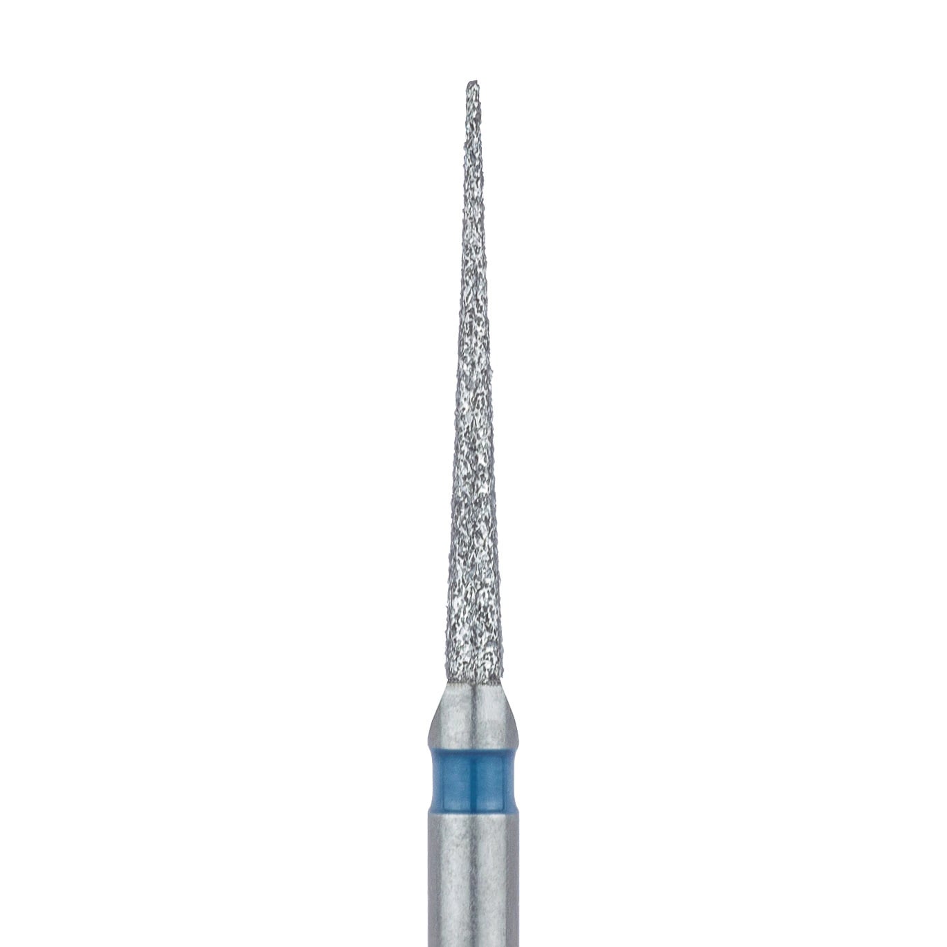 Meisinger FG Diamond Bur #859-010-FG, Medium Grit, Needle Shape, 1.0 mm Head Diameter, 10.0 mm Working Length, Blue Ring, 5/Pkg