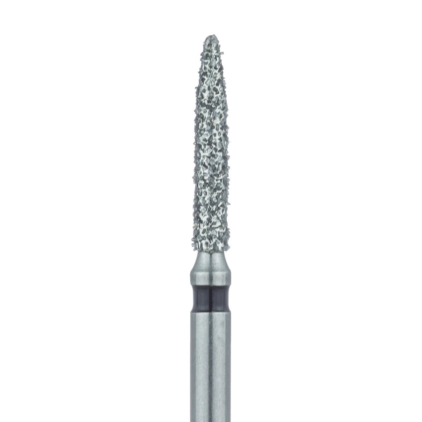 Meisinger 862H-014-FG Diamond Bur, X-Coarse (Black), Flame, Friction Grip, 1.4 mm Head Diameter, 8.0 mm Head Length, 5/Pk