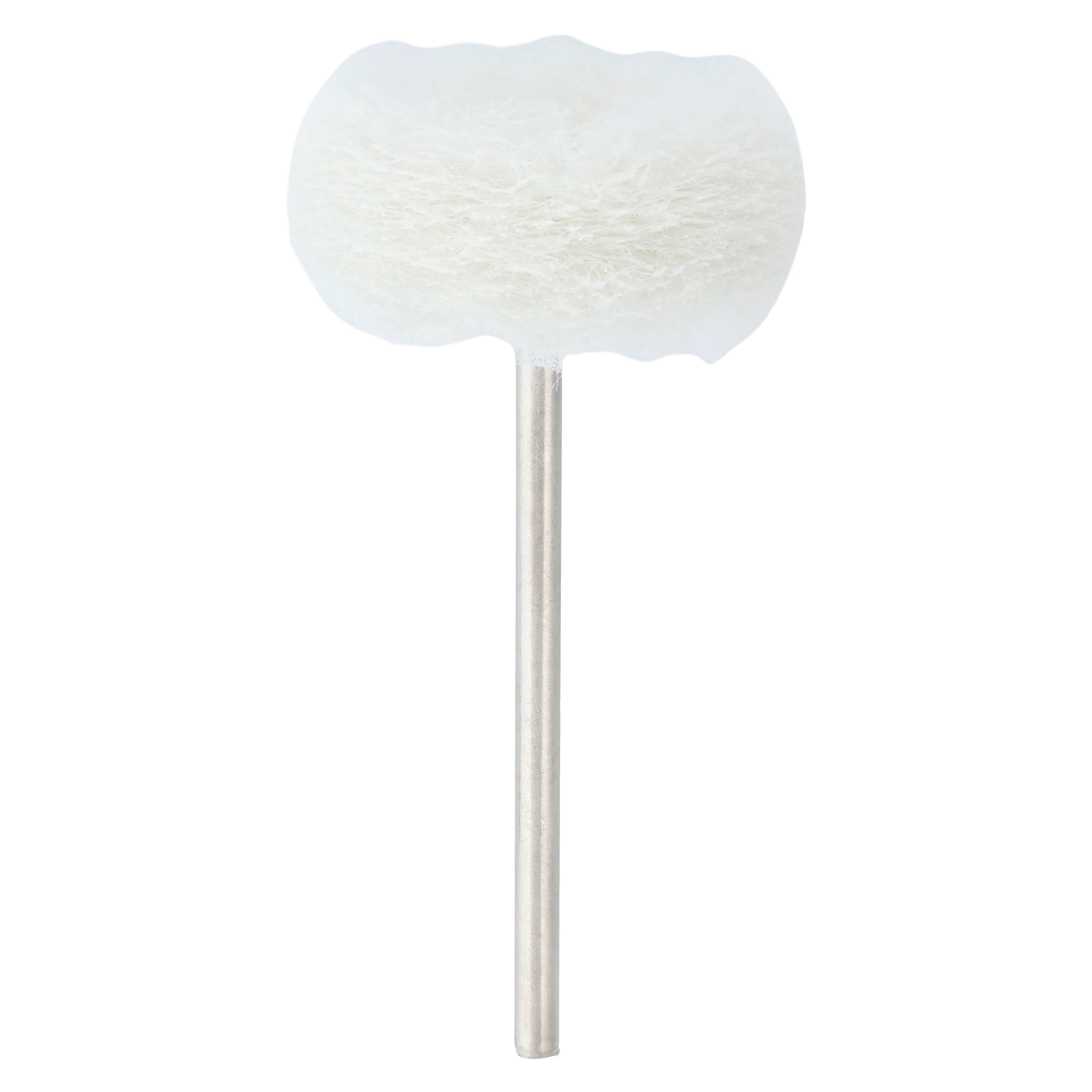 Meisinger Fuzzie Polishing Wheel, White, Extra Fine Grit, 25mm, HP Shank, 5/Pkg, 253-250-HP