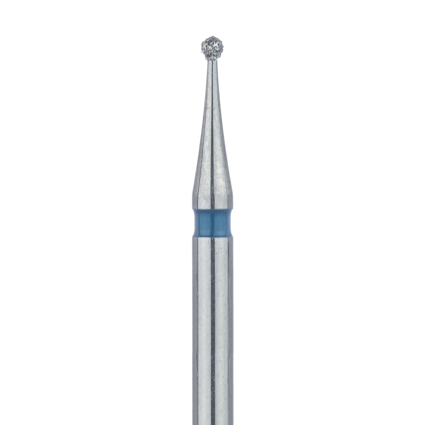 Meisinger 801-008-FG Diamond Bur, FG, Medium Grit, Blue Ring, Round Head, 0.8 mm, 5/Pkg
