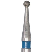 Meisinger 801-010-SU FG Surgical Diamond Bur, Round, 1.0 mm Head, Medium Grit, Blue Ring, Friction Grip X-Long Shank, 5/Pack