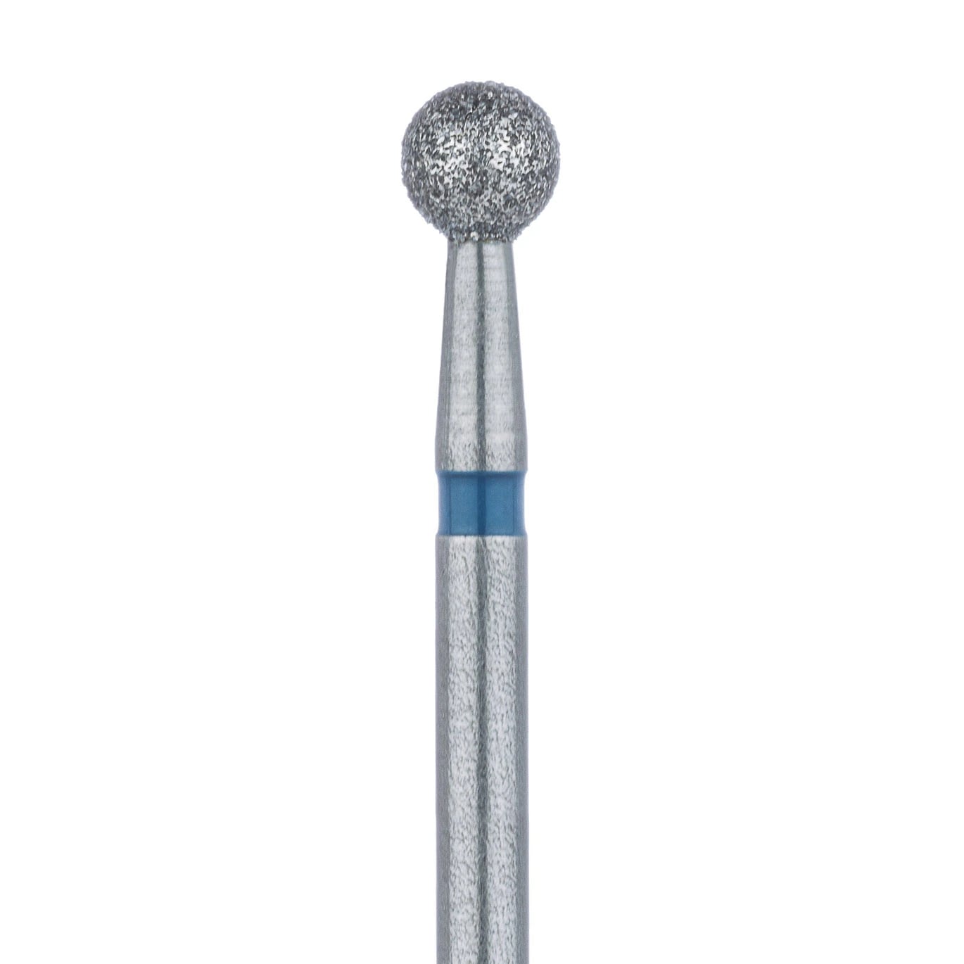 Meisinger Multi-Use Diamond Bur, Friction Grip, Round, 801, 2.7 mm, Medium Grit, Blue Ring, 5/Pk, 801-027-FG