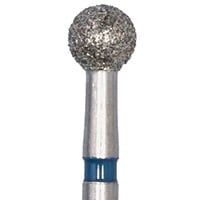Meisinger 801-033 RA Round Diamond Bur, Medium Grit, Blue Ring, 3.3 mm, Multi-Use, Pack of 5