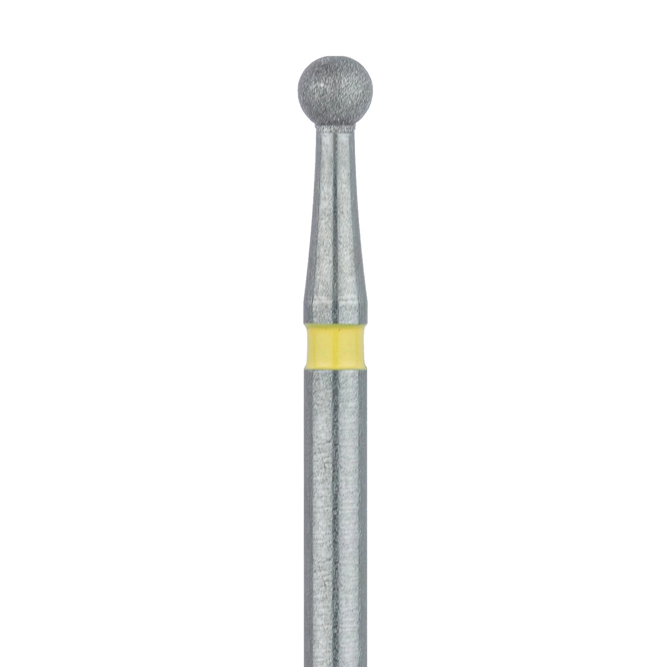 Meisinger 801C-018-FG Diamond Bur, Round, Extra Fine (Yellow Ring), Friction Grip, 1.8 mm Head Diameter, 5/Pkg