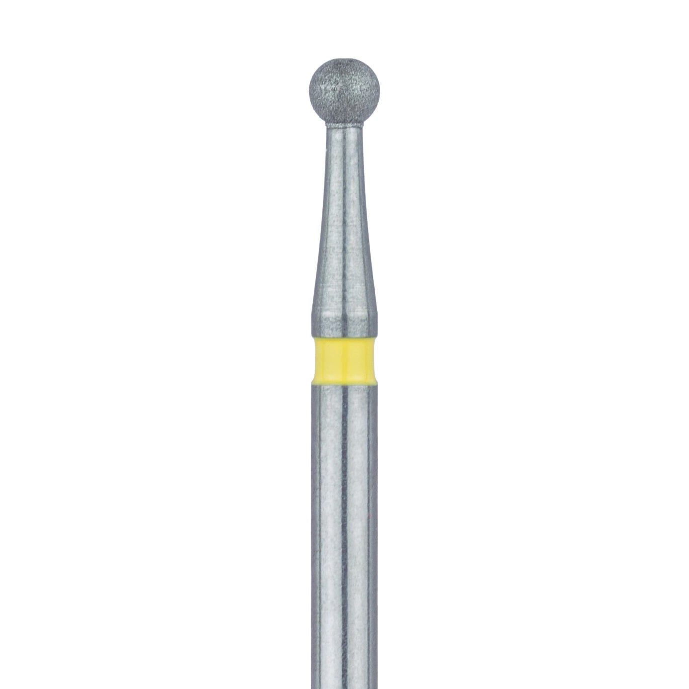 Meisinger 801C-021-FG Round Diamond Bur, Extra Fine (X-Fine), 2.1 mm, Friction Grip, 5/Pack