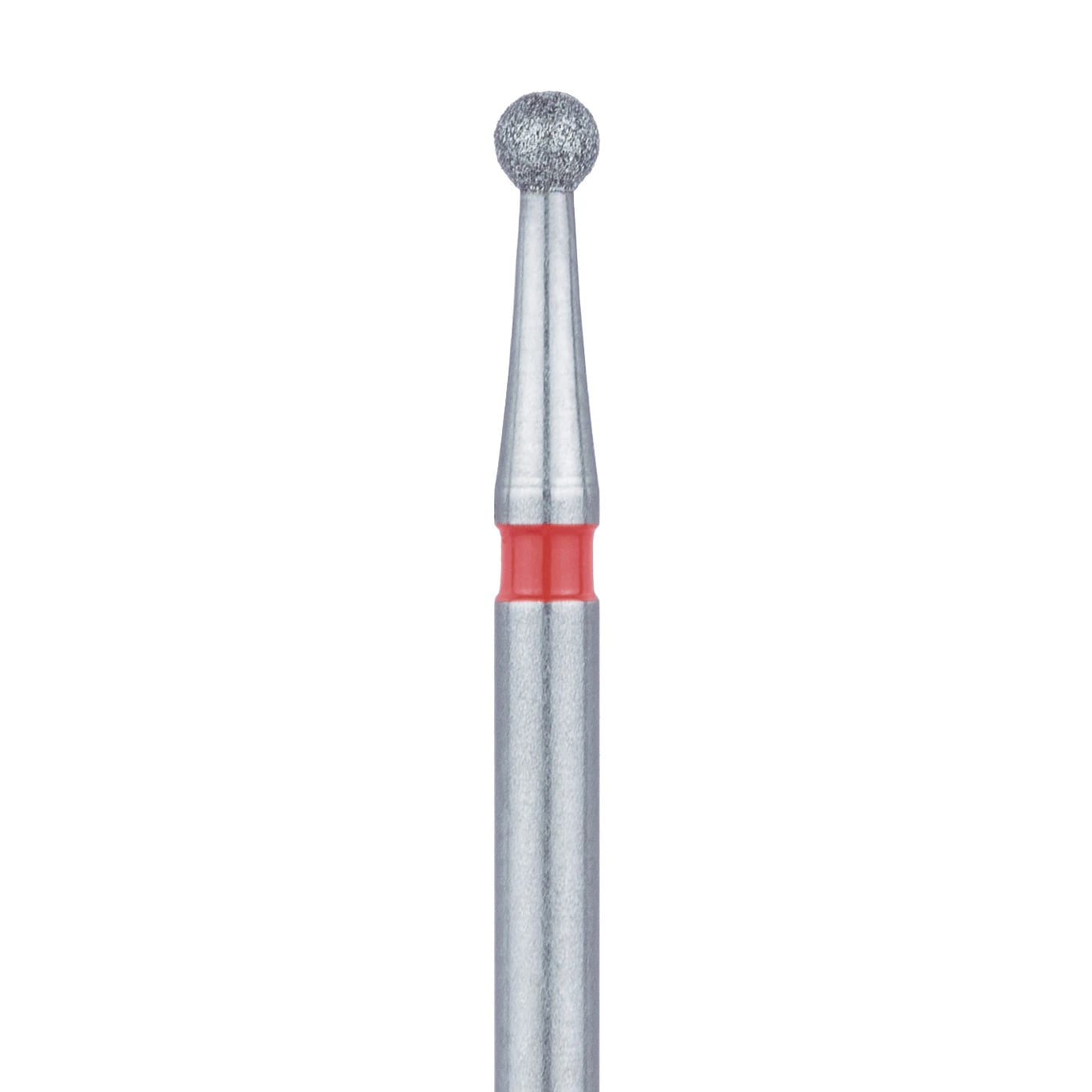 Meisinger Diamond Bur, Round, Fine, Red, FG (Friction Grip), 1.6 mm Head, 801F-016-FG, 5/Pkg