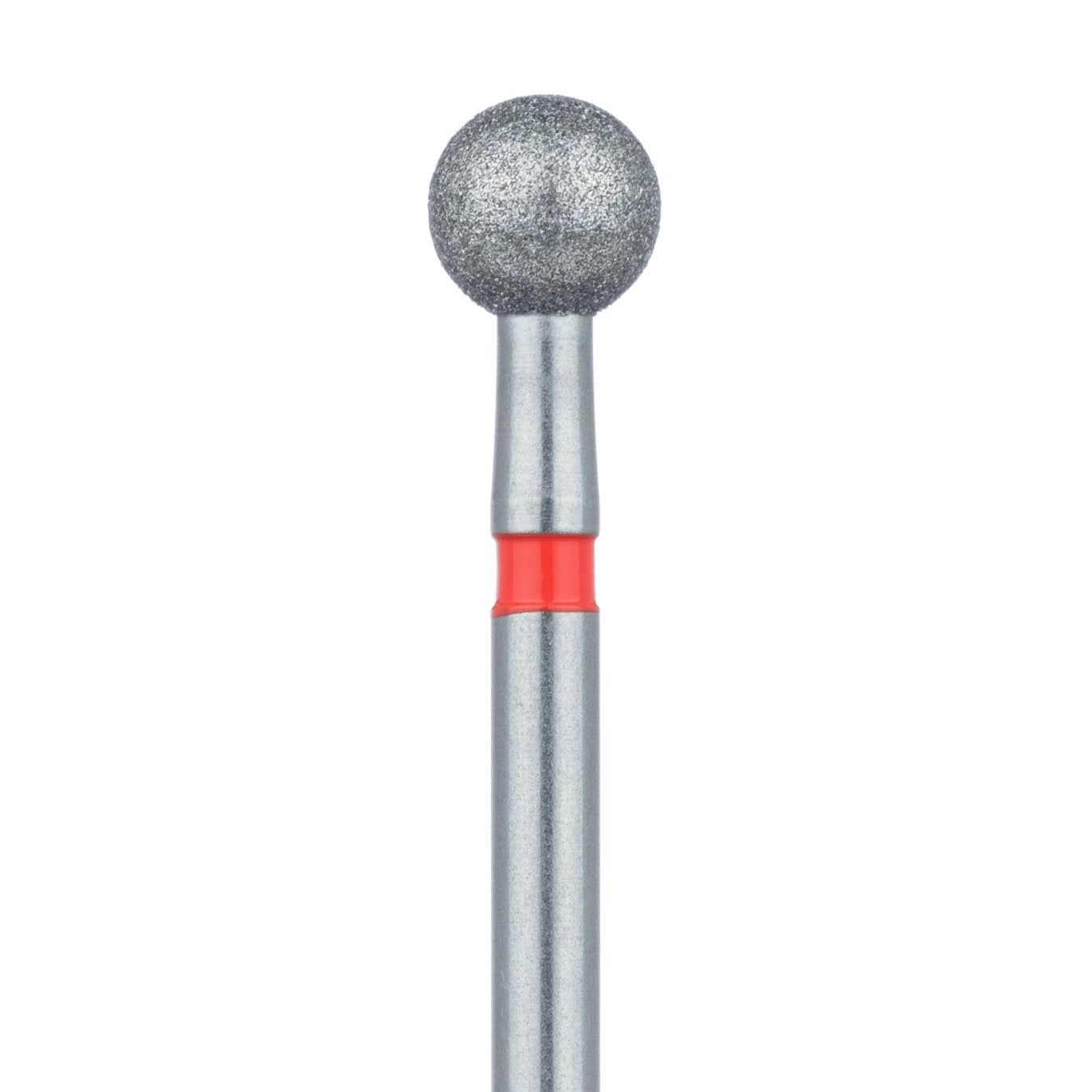 Meisinger 801F-035-FG Fine Diamond Bur, Round, Friction Grip, 3.5 mm Head Diameter, Red Ring, 2/Pkg